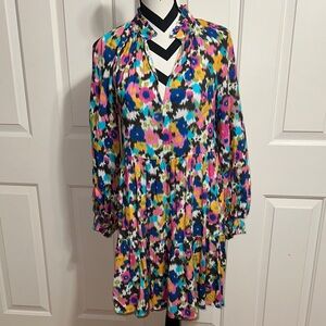 Ranna Gill Colorful Floral Long Sleeve Dress
